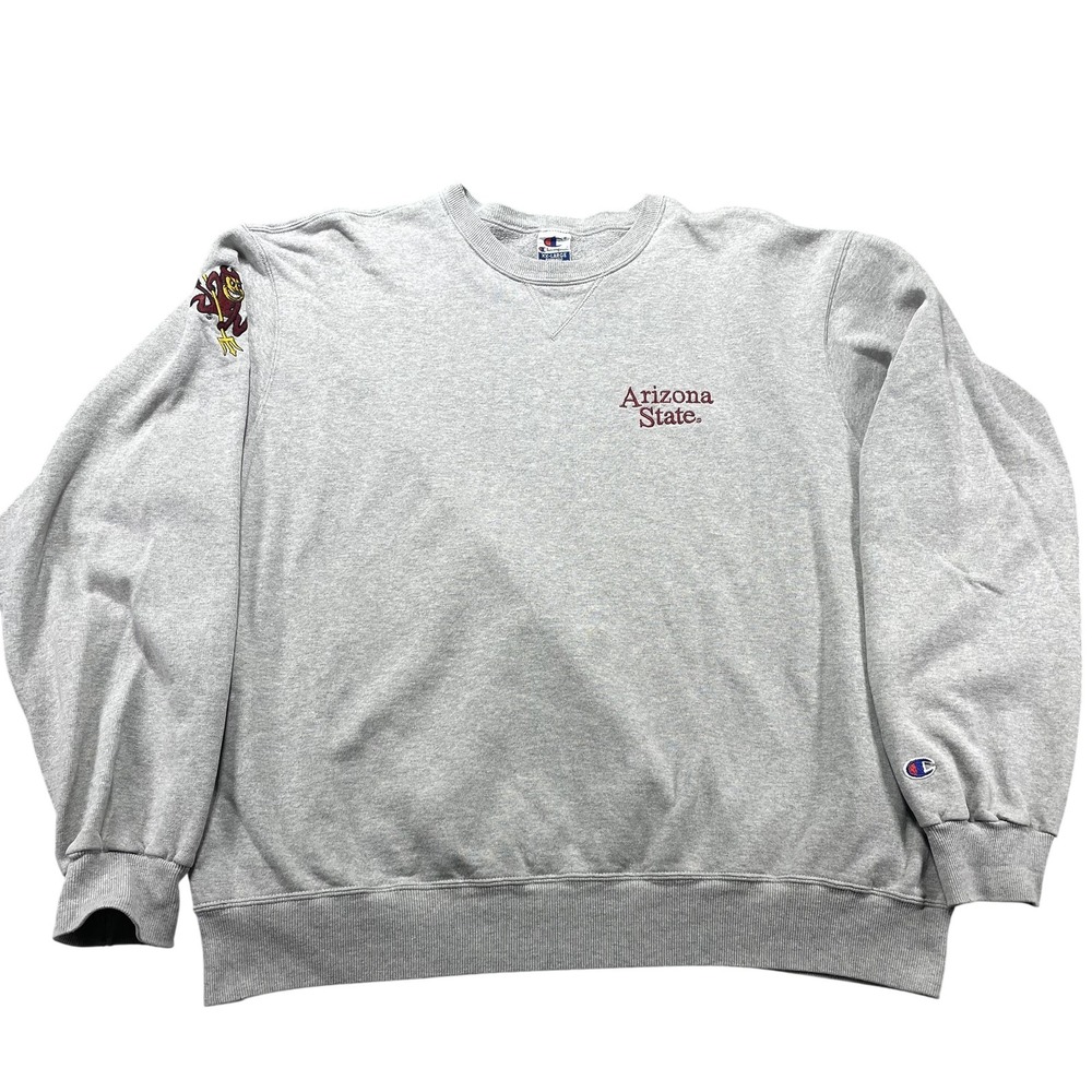 Vintage Arizona State Sun Devils Sweatshirt Mens 2XL Gray NCAA Champion Crewneck